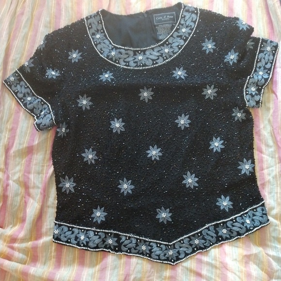 Cote d'Azur Tops - 💞Lavish Cote d'Azur beaded and embroidered top